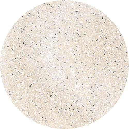 5000pcs White Glass Seed Beads Bulk, 3mm 8/0 Tiny Small Waist Spacer Seed Beads for Bracelets,Necklace,Jewelry Making DIY Craft Projects - color: White Fantasy, size: 3mm