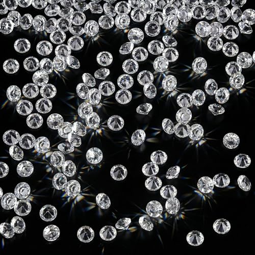 FUTUREPLUSX Fake Diamonds, 2000 PCS Mini Loose Diamonds Fake Crystals Rhinestones for Vase Fillers Wedding Bridal Shower Party Table Centerpiece Arts & Crafts Decor - color: Clear