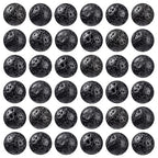 100pcs Natural Stone Beads 8mm Black Volcanic Lava Round Genuine Real Stone Beading Loose Gemstone Hole Size 1mm DIY Charm Smooth Beads for Bracelets Necklaces Earrings Jewelry Making Crafts - color: Black Lava