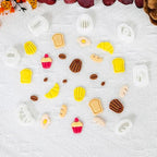 Xaekicr Breakfast Food Polymer Clay Cutters Set – 7pcs Bread Cupcake Egg Coffee Designs Clay Cutters for Polymer Clay Jewelry Making – Cute Clay Molds and Clay Tools for Mini Food Earrings - color: B color