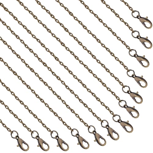 Lemonkey 24 Pack Necklace Chains Bulk,Bronze Plated DIY Cable Link Chains for Jewelry Making 18 Inches - color: Bronze, size: 18inch