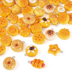 Craftdady Resin Plastic Miniature Food Snack Pendants Charms Ice Drink Juice Pendants Cute Bottle Fruit Keychain Charms Hang Ornament for DIY Craft Earring Bracelet Necklace Jewelry Making - color: Yellow Bread