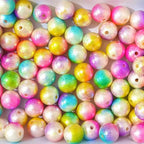 Mixed Lots Shiny Gradient Iredscent Acrylic Bead DIY Beading Hairband Bracelets Necklace Craft Embelishment (Mixed Colors-Gradient Iredscent) - color: Mixed Colors-Gradient Iredscent