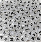 200PCS Letter Beads Glow in The Dark 4x7mm Acrylic Alphabet Letter M Beads for Jewelry Making Bracelet - color: M-200PCS