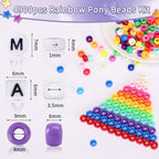 QUEFE 4900pcs Pony Beads Kandi Bracelet Kit, Friendship Bracelet Making Kit with 84 Colors Kandi Beads, Hair Beads and Letter Heart for Craft Gifts Bracelets Jewelry Making with Elastic Strings - color: B-84 colors