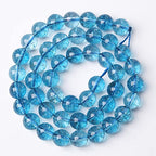 4mm 90pcs Blue Topaz Crystal Quartz Natural Stone Round Loose Beads for Jewelry Making DIY Bracelet Necklace Earrings (Blue Crystal, 4mm) - color: Blue Crystal, size: 4mm