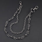 Layered Punk Pants Chain for Men Women, Gothic Hip Hop Jean Chain Wallet Chain Biker Trouser Chain, Goth Emo Fashion Keychain Accessories - color: 2L-Black Barbed
