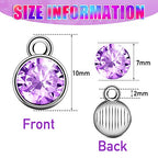 Hicarer 72 Pcs Crystal Birthstone Charms DIY Beads Pendant Crystal Charm for Jewelry Necklace Bracelet Earring Making, 7 mm - color: Light Colors