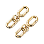 2 PCS Swivel Lobster Claw Clasp, Metal Snap Hooks, Double Opening Key Chain Clip for Bag Car Keychain Making Purse Straps - color: Gold