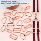Purse Hardware for Bag Making 1 Inch Buckles for Straps-18 Pcs Rose Gold Swivel Clasp Snap Hooks D Ring Slider Buckles for Bag Purse Strap Dog Collar Making Supplies - color: Rose Gold-18pcs-1 Inch