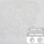 White Glass Seed Beads 5000 Pcs, 3mm Small Craft Pony Beads Bulk for Bracelets, DIY Necklace Ring Waist Chain - color: White