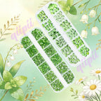 qiipii 3180Pcs Light Green Nail Rhinestones Multi Shapes Crystal Grass Green Flatback K9 Glass Rhinestones Gems Round Beads Stones Diamonds jewels w Wax Pen for Nails Face Eye Makeup Clothes Shoes DIY - color: Light Green, size: A Set