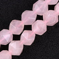 GEM-Inside Natural 10mm Pink Rose Quartz Gemstone Loose Beads Faceted Cambay Crystal Energy Stone Power for Jewelry Making 15" - color: Pink Rose Quartz, size: 10mm