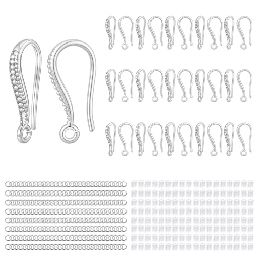 230PCS Earring Findings for Jewelry Making, Silver Earring Hooks ypoallergenic Fish Hooks for DIY Bulk Pack - color: Silver-Thin Earring Hooks