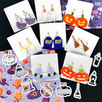 Xaekicr Halloween Polymer Clay Cutters Set – 8pcs Halloween Clay Cutters for Polymer Clay Jewelry, Clay Earring Cutters and Molds – Pumpkin, Tombstone, Witch Hat Clay Tools for DIY Crafts - color: C color