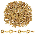 PH PandaHall 300pcs Tibetan Flower Spacer Beads, 6mm Antique Golden Alloy Daisy Beads Snowflake Loose Beads Jewelry Spacers for Bracelet Necklace Earring Jewelry Making Supplies - color: Antique Golden