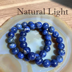 Natural Healing Gemstone Bracelet Handmade Yoga Stretch Elastic Bracelet Stress Relief Crystal Jewelry for Men and Women - color: Blue Sodalite (Wisdom), size: 10mm