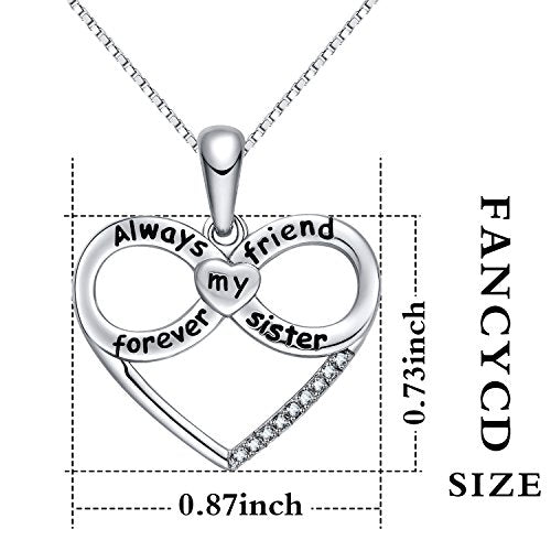 Forever Connected Mother & Son Necklace – Heart Pendant Gift for Mom, Sterling Silver Jewelry for Mother's Day or Birthday - style: Sister D