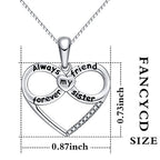 Forever Connected Mother & Son Necklace – Heart Pendant Gift for Mom, Sterling Silver Jewelry for Mother's Day or Birthday - style: Sister D