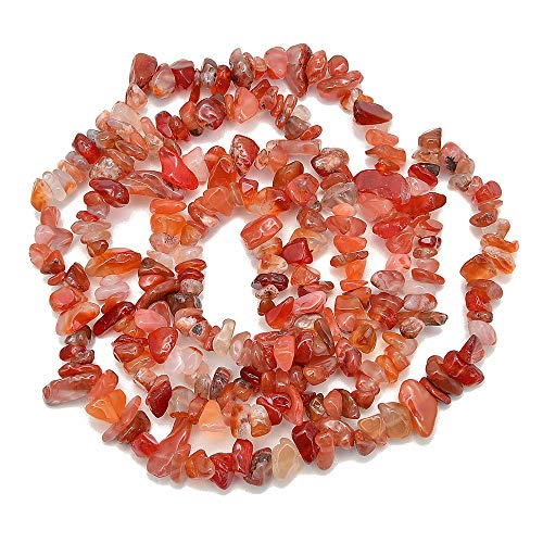 PLTbeads 5-8mm Natral Healing Gemstone Waist Bracelets Necklace Kit Irregular Stone DIY Crafts Design Jewelry Making 1 Strand per Bag Approxi 34 inch (Red Agate Chips) - color: Red Agate Chips