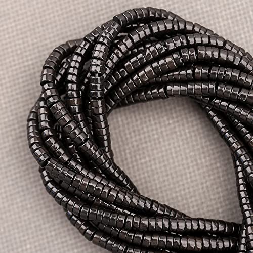 150PCs Natural Black Obsidian Spacer Beads, Loose Semi Precious Flat Round Gemstone Heishi Disc Stone Beads for Beading Jewelry Making 4mm*2mm 38cm - color: Black Obsidian, size: 4MM*2MM