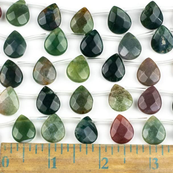 Cherry Blossom Beads Fancy Jasper Beads 12x15mm Faceted Top-Drilled Teardrop - 12 pcs/ 8 Inch Strand - color: Fancy Jasper