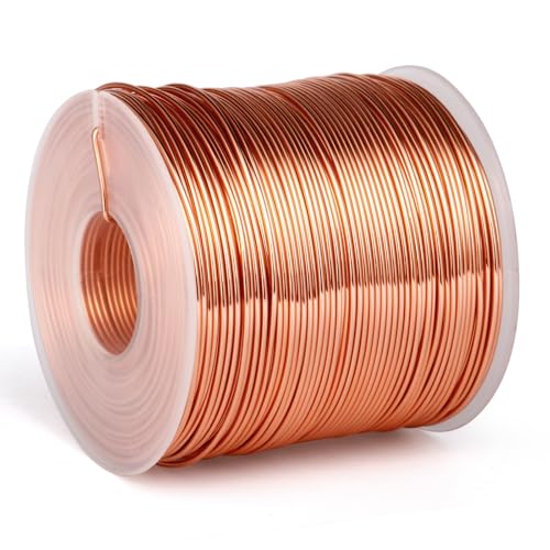 328 Feet Aluminum Craft Wire, 18 Gauge Copper Bendable Soft Metal Aluminum Wire Roll Bulk for DIY Crafts Sculpting Jewelry Making - color: Copper, size: 18 Gauge