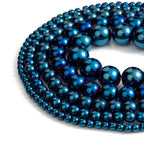 Zenkeeper 108Pcs Blue Hematite Spacer Loose Beads Bulk with Holes Handcrafted for DIY Bracelets Jewelry Making Crafts Supplies - color: Blue hematite, size: 8MM, 108pcs