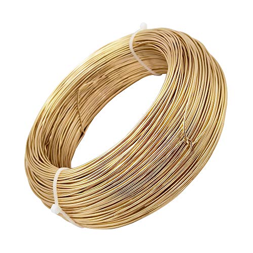 INSPIRELLE 18 Gauge 377 Feet KC Gold Aluminum Craft Wire Bendable Metal Wire for Jewelry Craft Making - color: KC Gold, size: 18 Guage (1.0mm)
