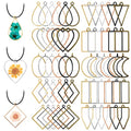 Oubaka 60Pcs Open Back Bezels Pendants,10 Styles Hollow Frame Pendants Casting Frame Pendant Open Back Bezel Pendant for Jewelry Findings,Earrings,Necklace,Bracelet,DIY Crafts(6 Colors) - color: 6 Colors;6 Styles