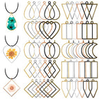 Oubaka 60Pcs Open Back Bezels Pendants,10 Styles Hollow Frame Pendants Casting Frame Pendant Open Back Bezel Pendant for Jewelry Findings,Earrings,Necklace,Bracelet,DIY Crafts(6 Colors) - color: 6 Colors;6 Styles