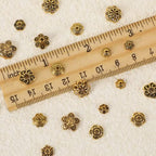 FEBSNOW Spacer Beads Caps, About 160Pcs Antique Gold Flower Beads Caps Bali Style Jewelry Making Metal Bead Caps for DIY Bracelet Necklace Earrings Making - color: Ancient Gold