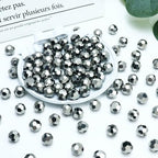 Dowarm 200 Pieces 4mm Round Crystal Glass Beads for Jewelry Making Crafts Wine Charms Wind Chimes Suncatchers, Faceted Rondelle Loose Spacer Beads, Mine Silver - color: 14-Mine Silver, size: 4MM