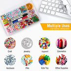 Exptolii 15 Large Grids Plastic Organizer Box with Dividers, 2 Pack Clear Compartment Container Storage for Washi Tapes Beads Crafts Jewelry Fishing Tackles, Size 11 x 6.3 x 2.2 in - size: 2x Large 15 Grids