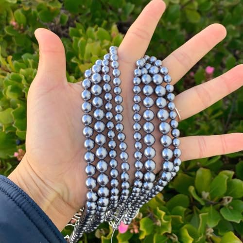 48pcs Adabele AAA Grade 8mm Natural Shell Pearl Loose Round Beads Freshwater Mother of Pearl Nacre 15 inch (Dark Silver) for DIY Craft Jewelry Making SP8-30 - color: Dark Silver, size: 8mm (48pcs/1 Strand)