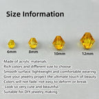 100pcs 12mm Acrylic Bicone Beads Faceted Acrylic Crystal Spacer Beads for Bracelet Necklace Earring Keychain Jewelry Making Crafts(Gold Yellow) - color: Gold Yellow, size: 12mm