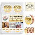 6-in-1 Jewelry Making Copper Wire Kit – Smart Value Pack with Polishing Cloth & COA – 99.9% Pure Bare Dead Soft & Skin Safe Copper Wire for Wrapping, Beading & Electroculture (18-28 Ga) - size: 18-28GA Small, style: Value Pack