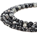 RUBYCA Wholesale Natural Net Stone Gemstone Round Loose Beads for DIY Jewelry Making 1 Strand - 6mm - color: Net Stone, size: 6 MM