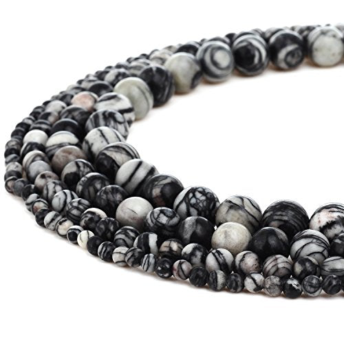 RUBYCA Wholesale Natural Net Stone Gemstone Round Loose Beads for DIY Jewelry Making 1 Strand - 6mm - color: Net Stone, size: 6 MM