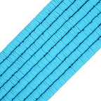 COIRIS 3400 Pcs Vinyl Heishi Beads Environmental Handmade Polymer Clay Spacer 6mm Disk Flat Beads for Surfer Chocker Necklace Bracelet Earrings Jewelry Making(RT-BlueC03) - color: C03, size: 6mm