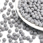 BONNY BOXX 1000PCs 6MM Matte Grey Acrylic Round Beads, Frosted Plastic Resin Bubblegum Balls Chunky Gumball Beads for Necklace and Bracelet Making, Crafting Supplies - color: Matte Grey, size: 6MM