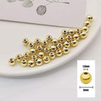 50pcs Gold Smooth Round Spacer Beads - Gold Plated Brass, Tarnish Resistant, Seamless Loose Connector Beads for DIY Bracelet Jewelry Making (8mm/0.31 inch) - color: 8mm/0.31 inch (Gold)