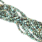60PCS 6mm Natural African Turquoise Stone Gemstone Round Loose Beads for Jewelry Making DIY Bracelet Necklace Materials 1 Strand 15" - color: African Turquoise Stone, size: 6mm