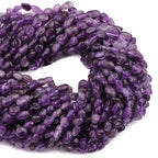 Natural Stone Beads 6-8mm Amethyst Oval Irregular Freeform Tumbled Loose Gemstone Beads for Jewelry Making 15 Inch Strand 50-55 Pcs - color: Amethyst-1 strand15”-approx. 55 beads