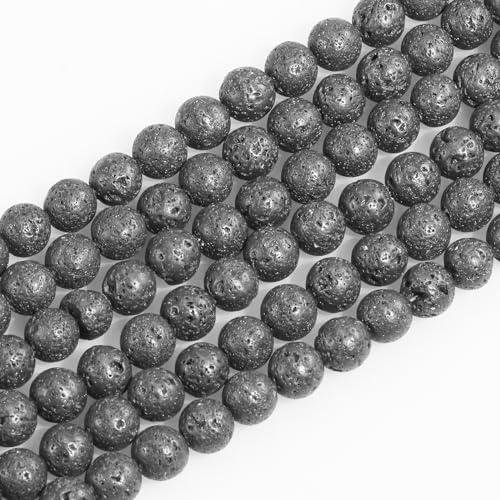 4mm Natural Gemstone Round Stone Beads for Jewelry Making Black Lava Chakra Beads for Bracelets Necklace Craft Making Supplies (15"/Strand) - color: Black Lava, size: 4mm (15"/Strand)