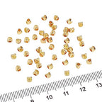 BEADIA 14K Gold Plated Twisted Spacer Beads 3x3mm 50pcs for Jewelry Making Findings Non Tarnish - color: 14K Gold, size: 3x3mm Twisted