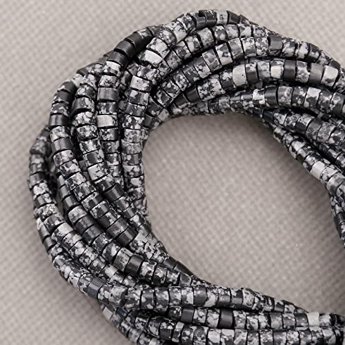 BONNY BOXX 150PCs Natural Black Imperial Jasper Spacer Beads, Loose Semi Precious Flat Round Gemstone Heishi Disc Stone Beads for Beading Jewelry Making 4mm*2mm - color: Black Imperial Jasper, size: 4MM*2MM