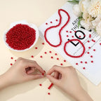 500Pcs Red Glass Beads for Bracelets, 6mm Round Glass Crystal Beads for Bracelet Jewelry Making Kits and DIY Crafts Earring Necklaces Suitable for Beginners(Red) - color: Red