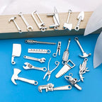 Youdiyla 80pcs Alloy Ancient Silvery Father's Day Series New Tool Set Pendant Jewelry Making DIY Keychain Earrings Pendant Various Design Charms for Jewelry Making Bracelets Necklace (SN899) - color: SN899