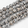 31Pcs Frosted Natural Dalmatian Jasper Beads 12mm Gemstone Beads Round Stone Loose Bead for DIY Bracelets Necklace Earrings Jewelry Making - color: Natural Dalmatian Jasper, size: 12mm